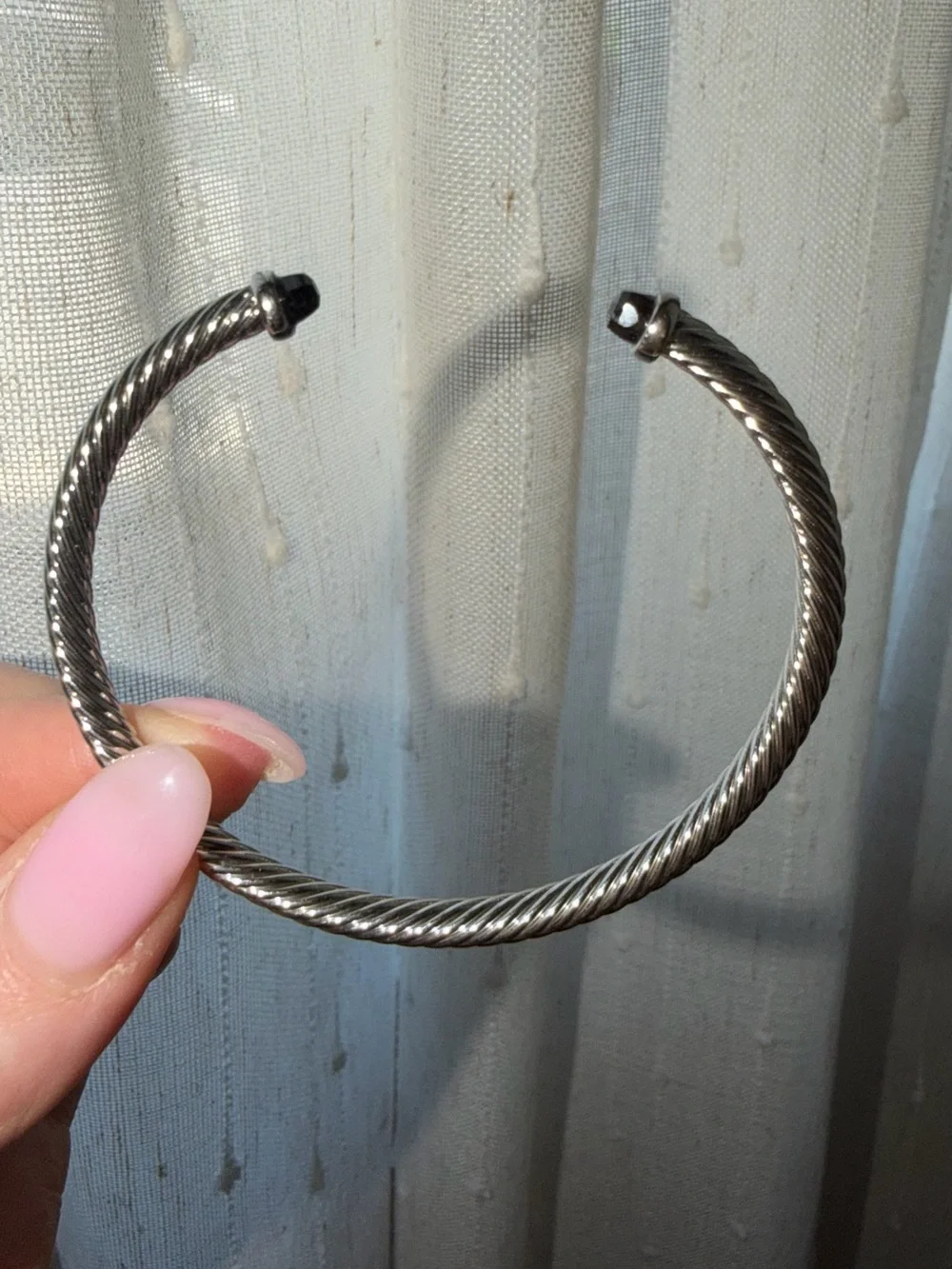 Silver-Tone Twisted Cable Cuff Bracelet
